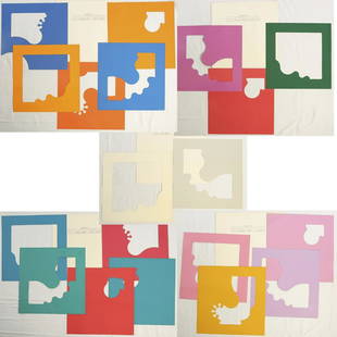 Karl Gerstner "AlgoRhythm" Portfolio of Serigraphs: Karl Gerstner (1930-2017). Portfolio of serigraphs on on stamped 300 g offset board titled "AlgoRhythm." The portfolio includes five “AlgoRhythms,” each consisting of several individual sheets. Si