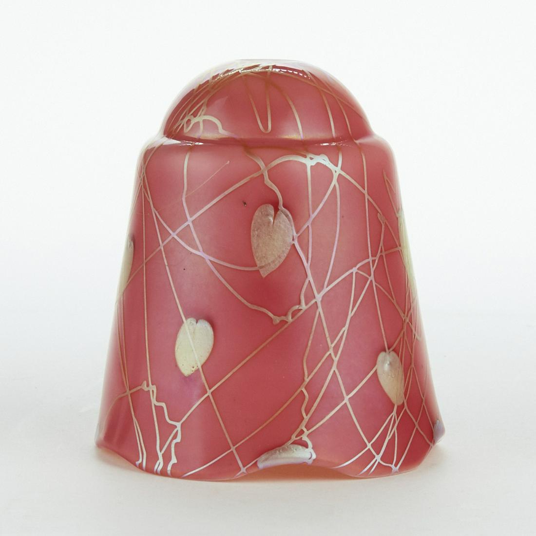 Steuben Red Aurene Heart and Vine Decorated Shade (1 of 7)