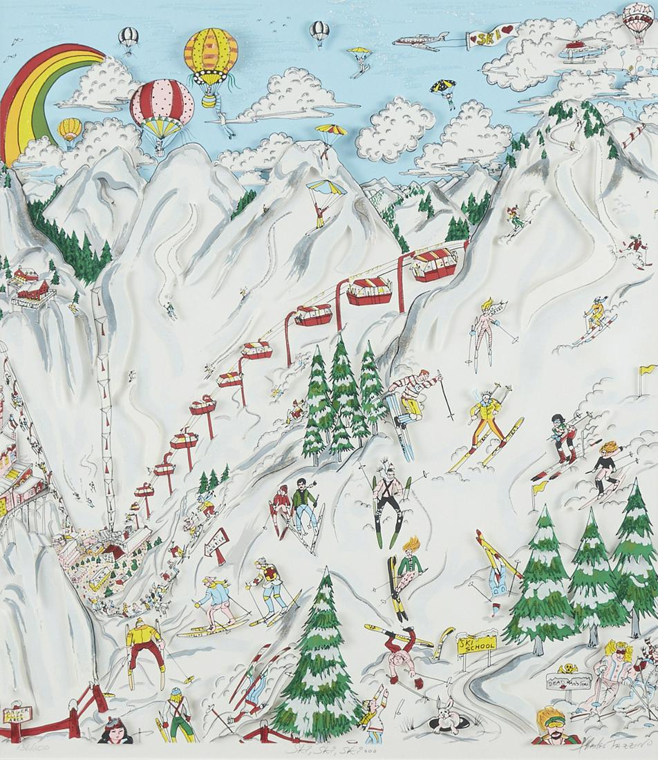Charles Fazzino "Ski, Ski, Ski" Mixed Media Colla (1 of 6)