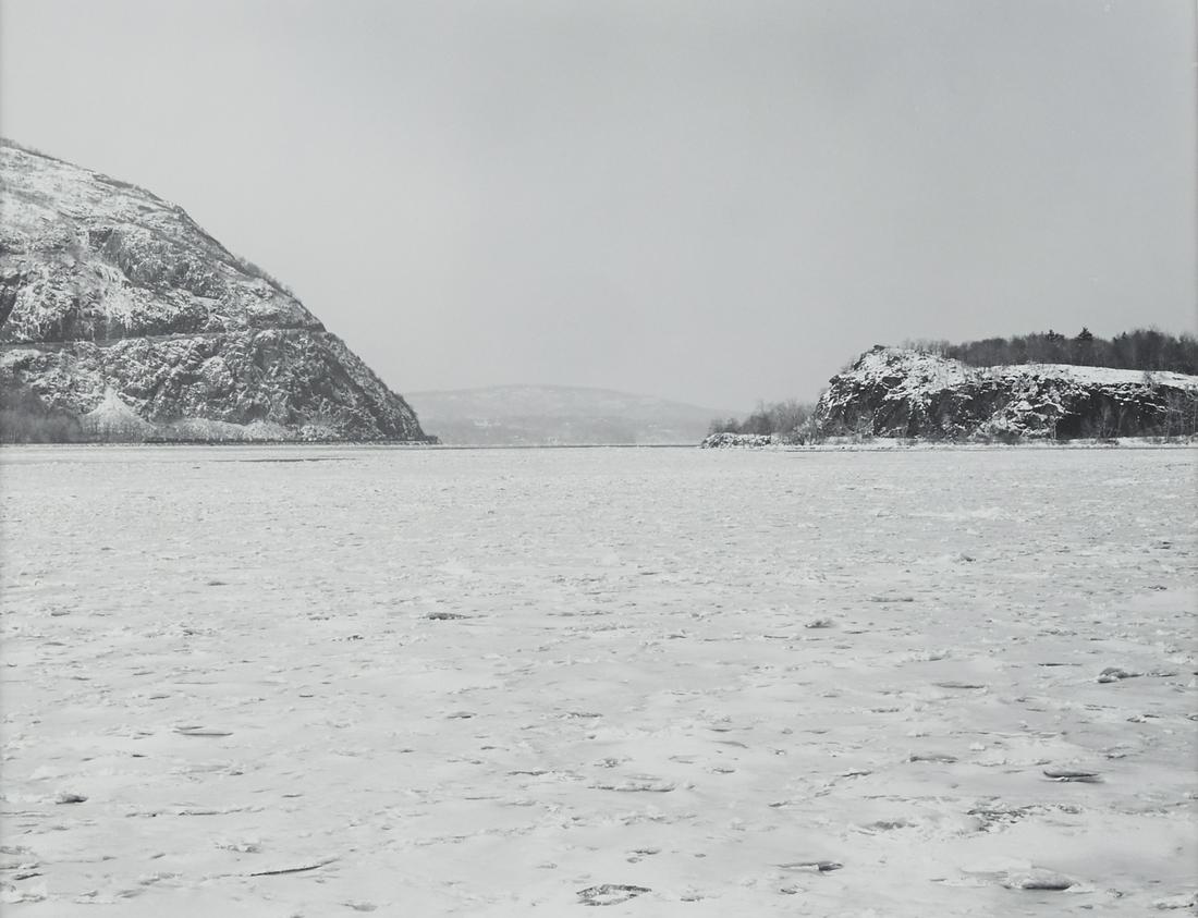 Peter Campus "Hudson North" Photograph: Peter Campus (b. 1937). Photograph titled "Hudson North" depicting a winter terrain. Silver gelatin print. Provenance: Distinguished corporate collection, Minnesota.Sight; height: 17 1/2 in