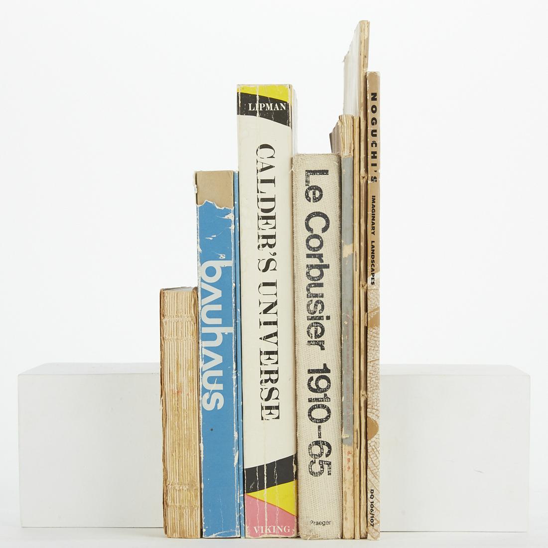Group of 9 Gallery Artist Books - Le Corbusier: Group of nine gallery artist books comprised of titles regarding artists such as Paul Klee, Julio Gonzalez, Laszlo Moholy-Nagy, Isamu Noguchi, Le Corbusier, Alexander Calder, and the Bauhaus movement.