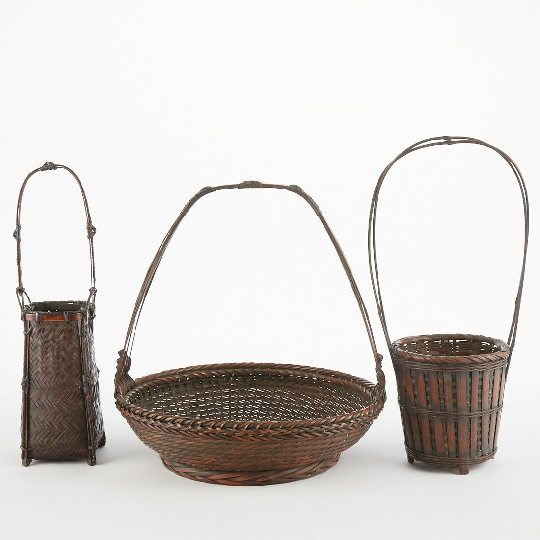 Grp: 3 Japanese Ikebana Baskets (1 of 5)
