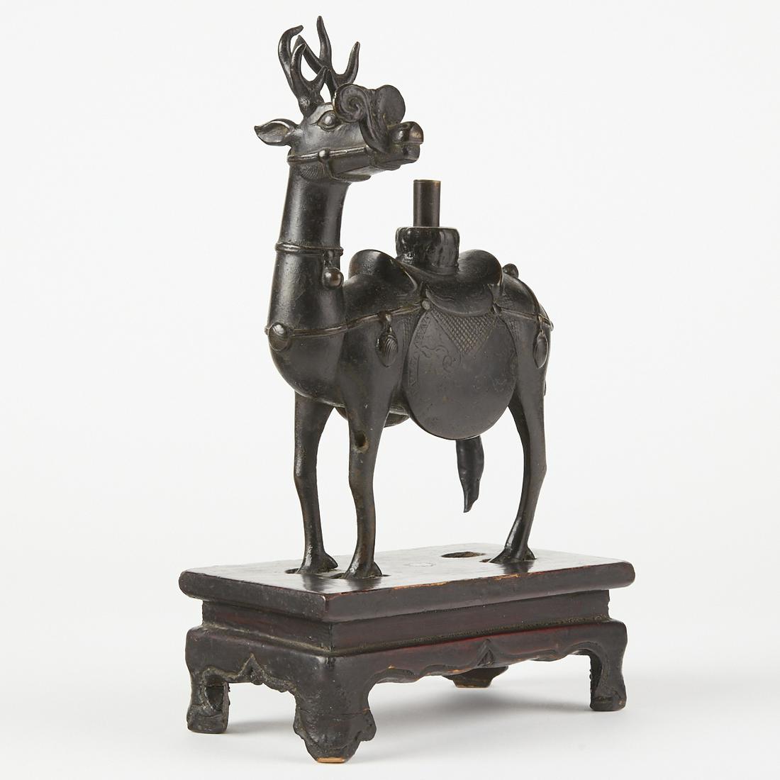 Chinese Ming Dynasty Bronze Deer w/ Stand (1 of 7)