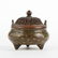 17th/18th c. Chinese Gilt Splashed Bronze Tripod Censer - 3