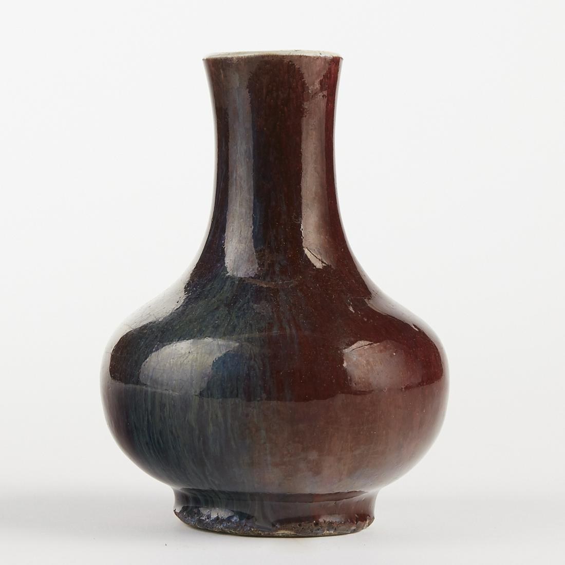 19th c. Chinese Porcelain Flambe Glazed Bottle Vase (1 of 6)
