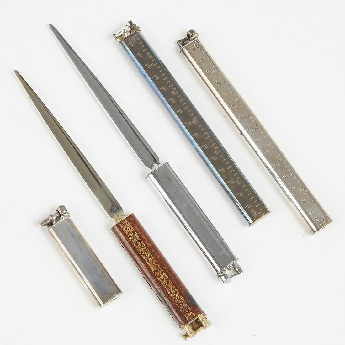 Grp: 5 Dunhill Sylph Paper Letter Opener Ruler Lighters (1 of 5)