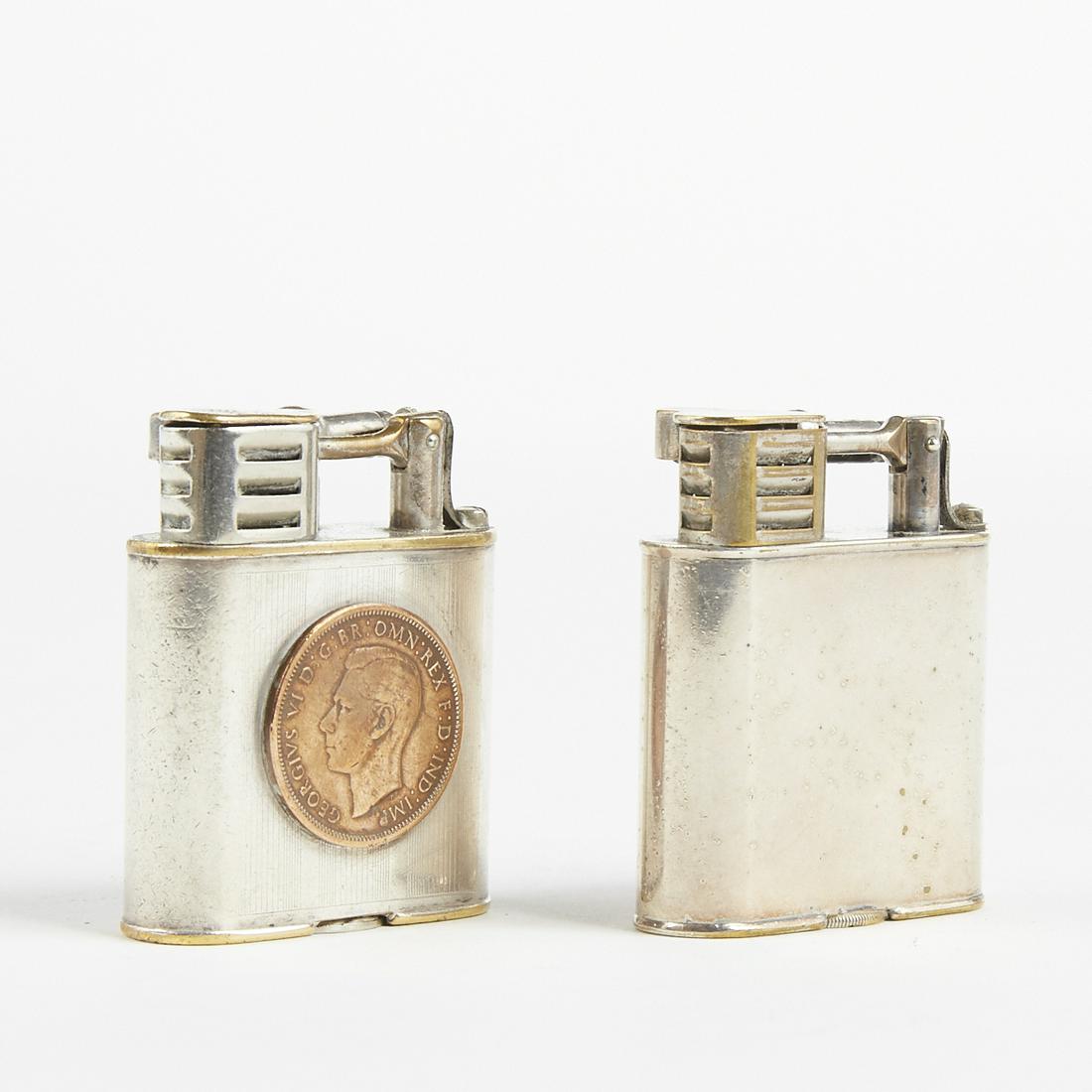 Grp: 2 Dunhill Silver Plated Club Sport Lighters (1 of 4)
