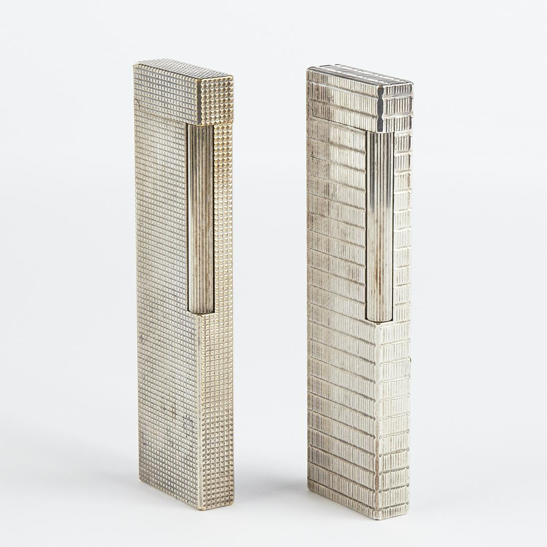 Grp: S.T. Dupont Silver Plated Table Lighters (1 of 4)