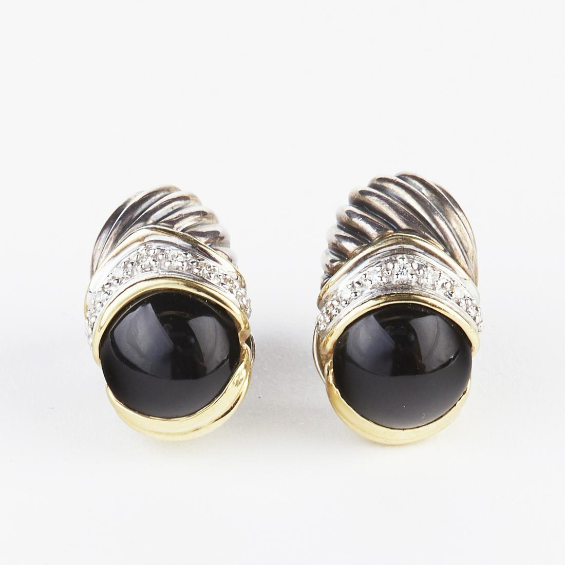 David Yurman Diamond Gold Sterling Earrings (1 of 7)