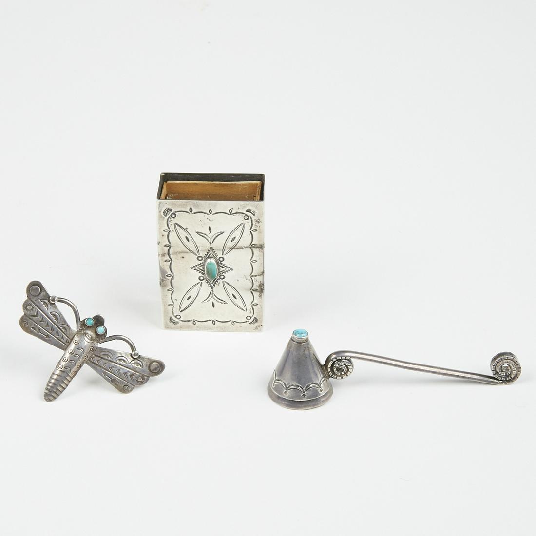 Grp: 3 Early 20th c. Southwest Navajo Silver Items (1 of 7)