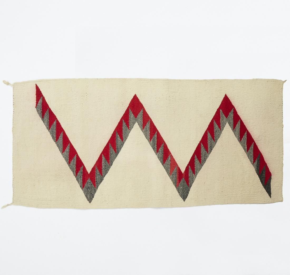 Early 20th c. SW Navajo Wool Lightning Textile Blanket (1 of 3)