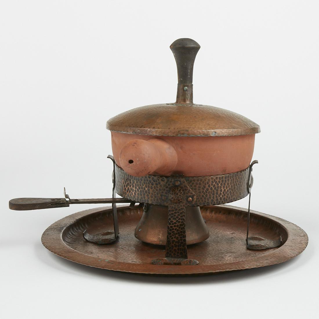 Benedict Studios Copper Round Tray Chafing Dish w/ (1 of 8)