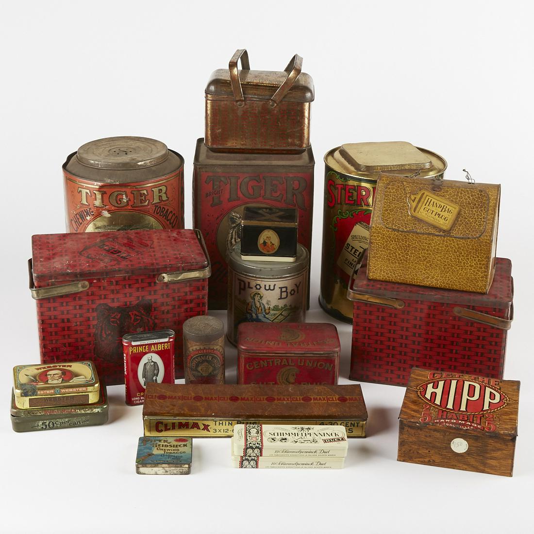 Grp: 18 20th c. Chewing Tobacco Tin Containers (1 of 8)