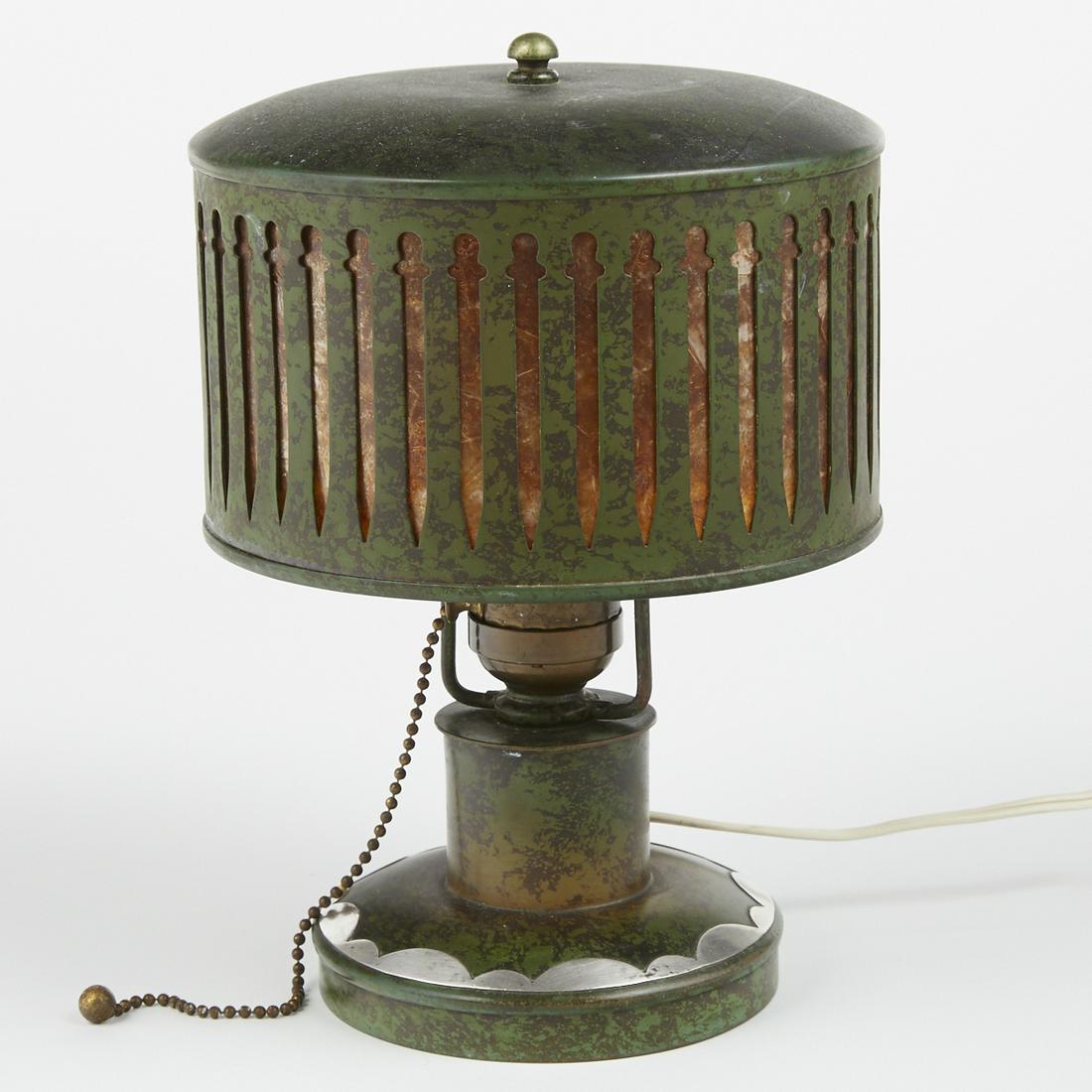 Heintz Art Metal Shop Sterling Bronze & Mica Table Lamp (1 of 8)