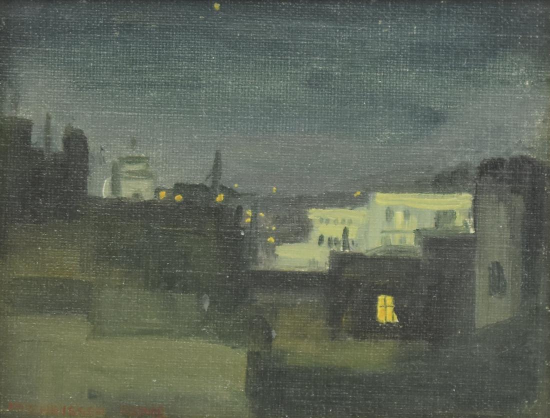 Margarethe E. Heisser "Roman Roofs by Night" Oil on (1 of 3)