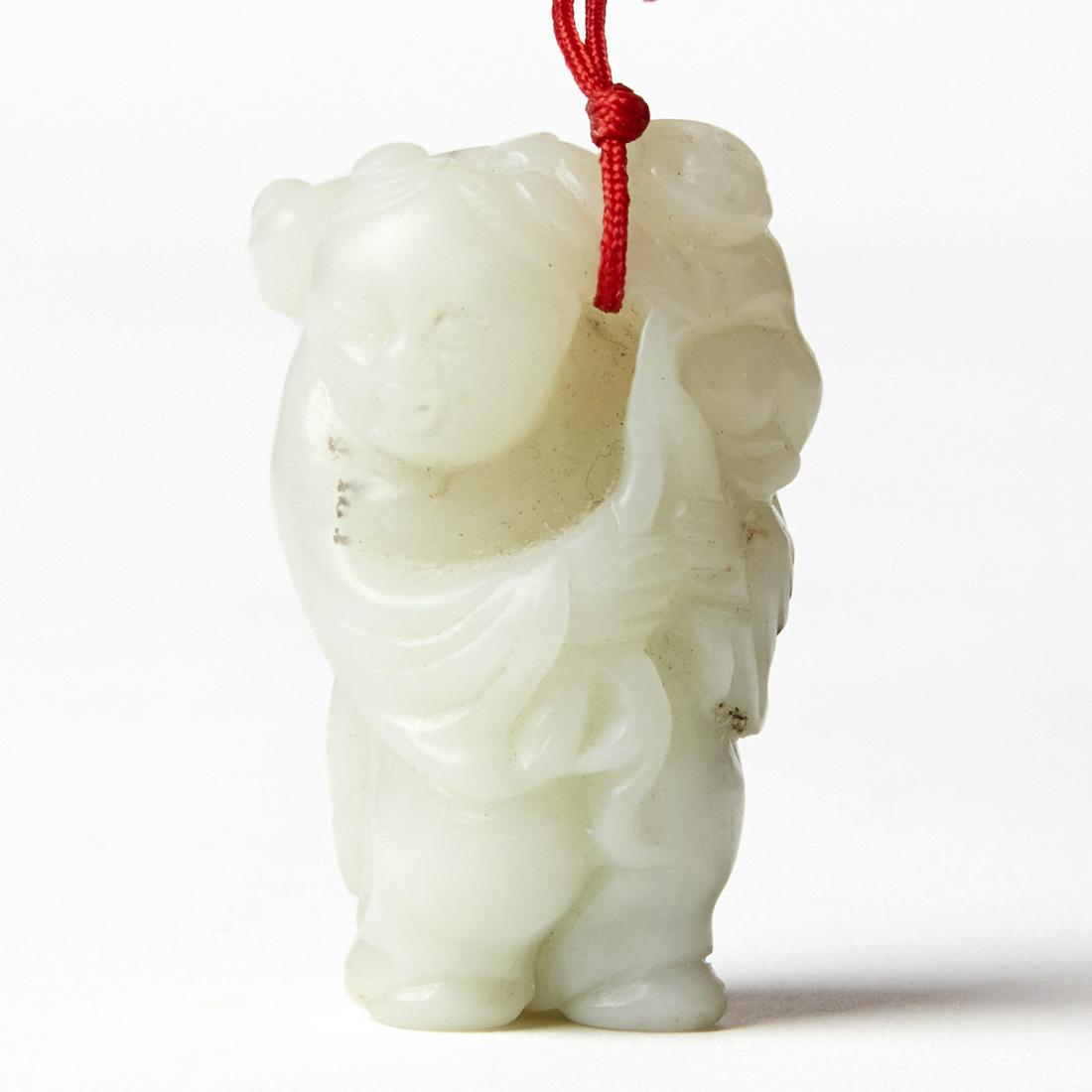 Chinese Jade Carving Young Girl & Child w/ Stand (1 of 7)