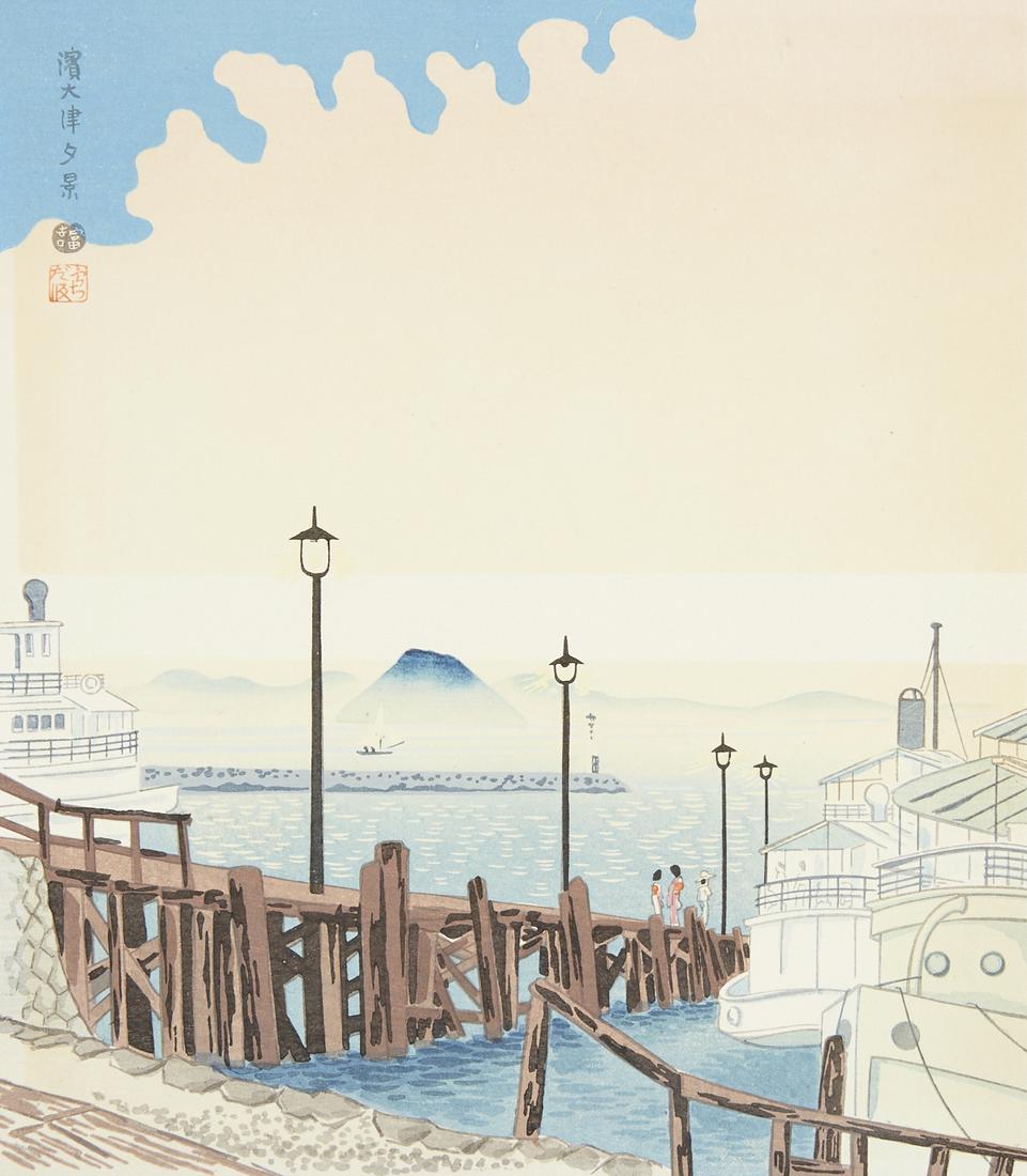 Tokuriki Tomikichiro "Evening Scene at Hama-Otsu" (1 of 4)