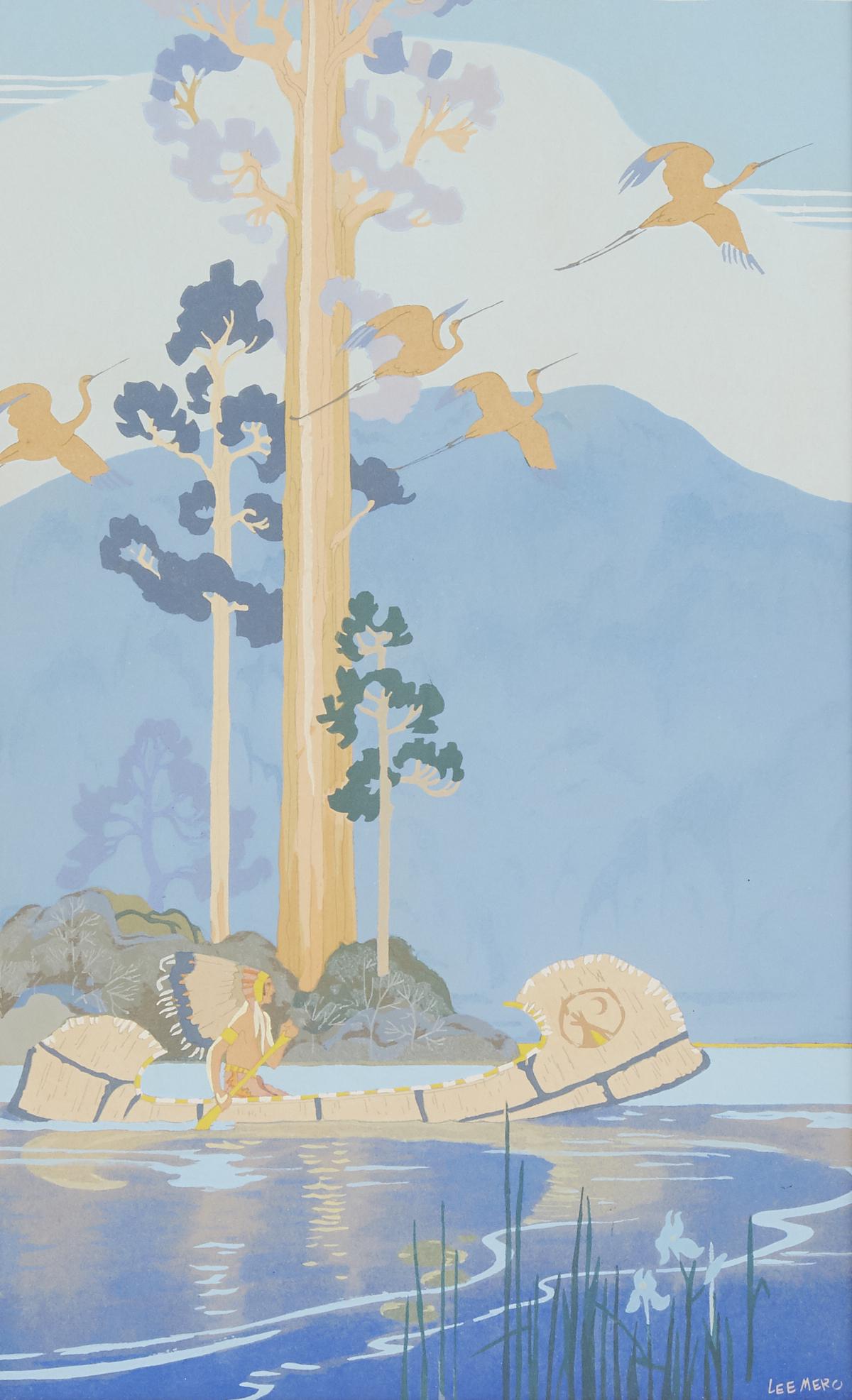 Lee Mero Native American in Birch Canoe Print (1 of 5)