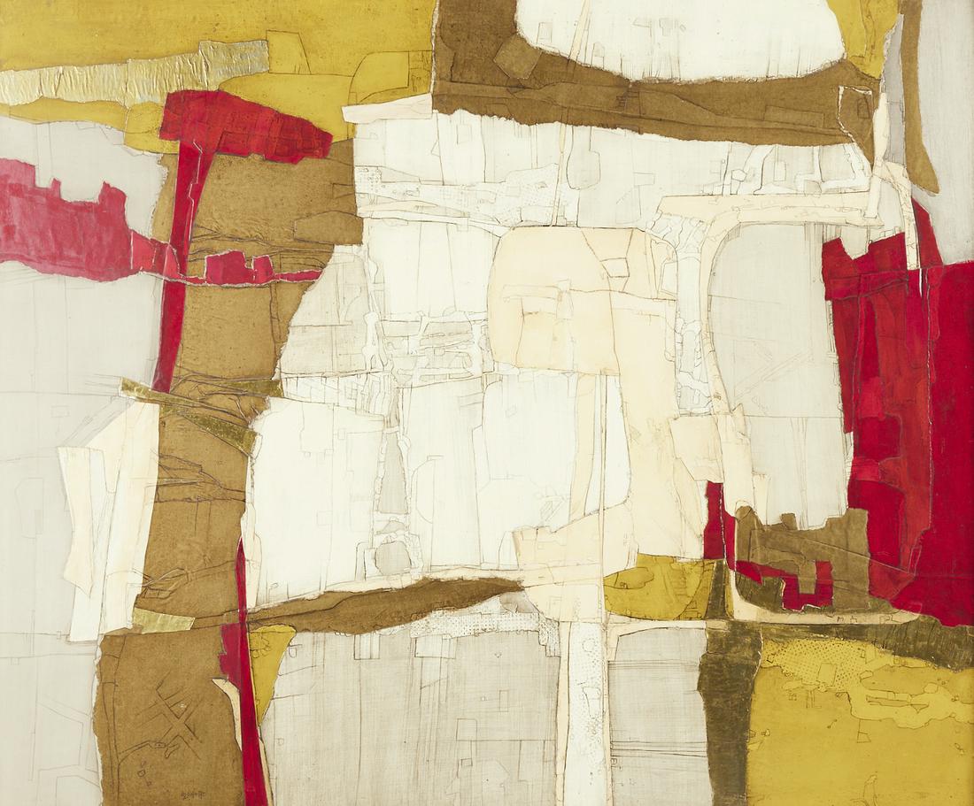 Ida Ozonoff "Untitled (Aerial Landscape)" Oil Collage (1 of 4)