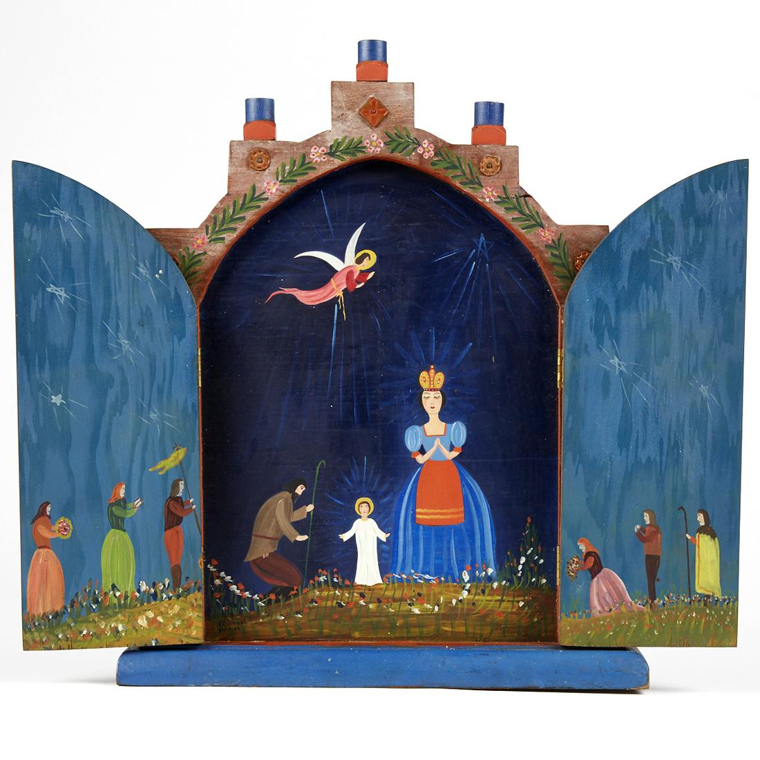 Kristof Slanina MN WPA Christmas Nativity Painted Wood (1 of 7)