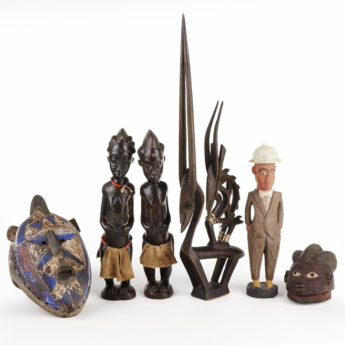 Group of 6 African Carved Wood Objects (1 of 8)