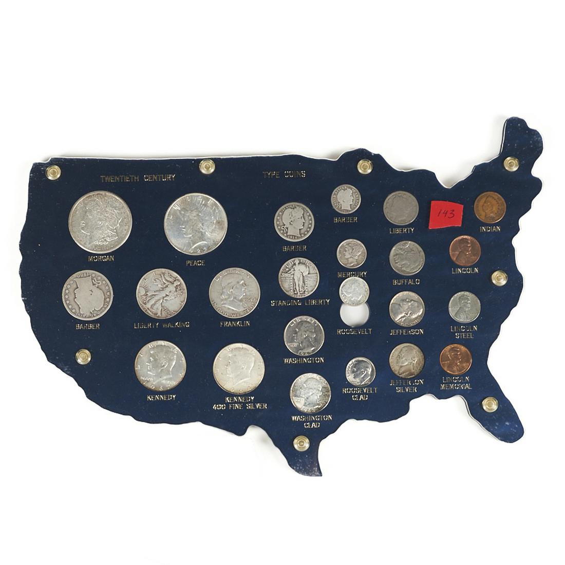 Grp: 20th C. American Coins: Group of 20th century American coins including 1975 D&P UNC Sets with Penny, Nickel, Dime, Quarter, Half Dollar, and Dollar; and a 1975 S Bicentennial Silver Proof set with Penny, Nickel, Dime, Quarte