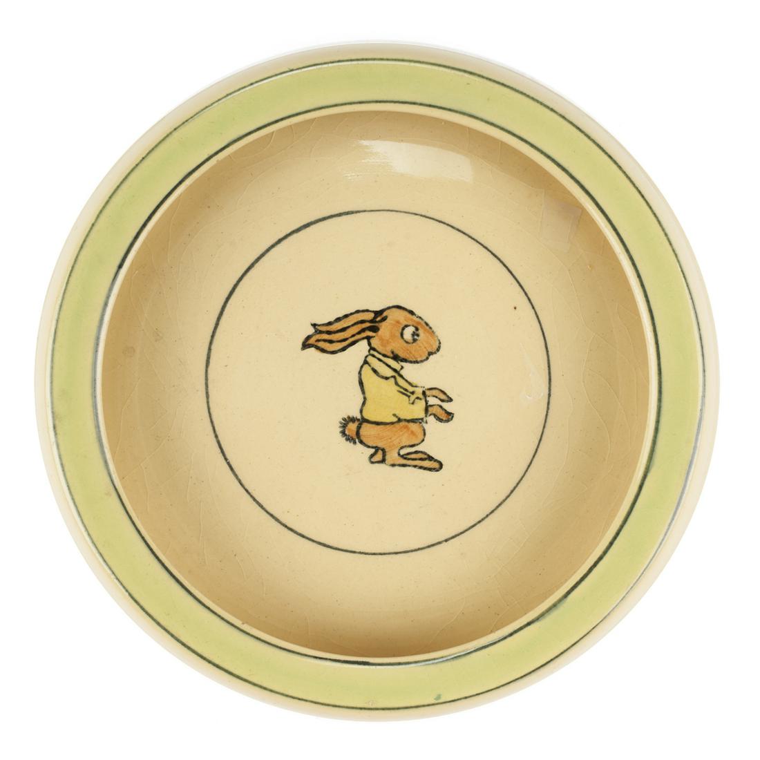 Roseville Pottery Juvenile Comical Rabbit Child's Plate (1 of 3)