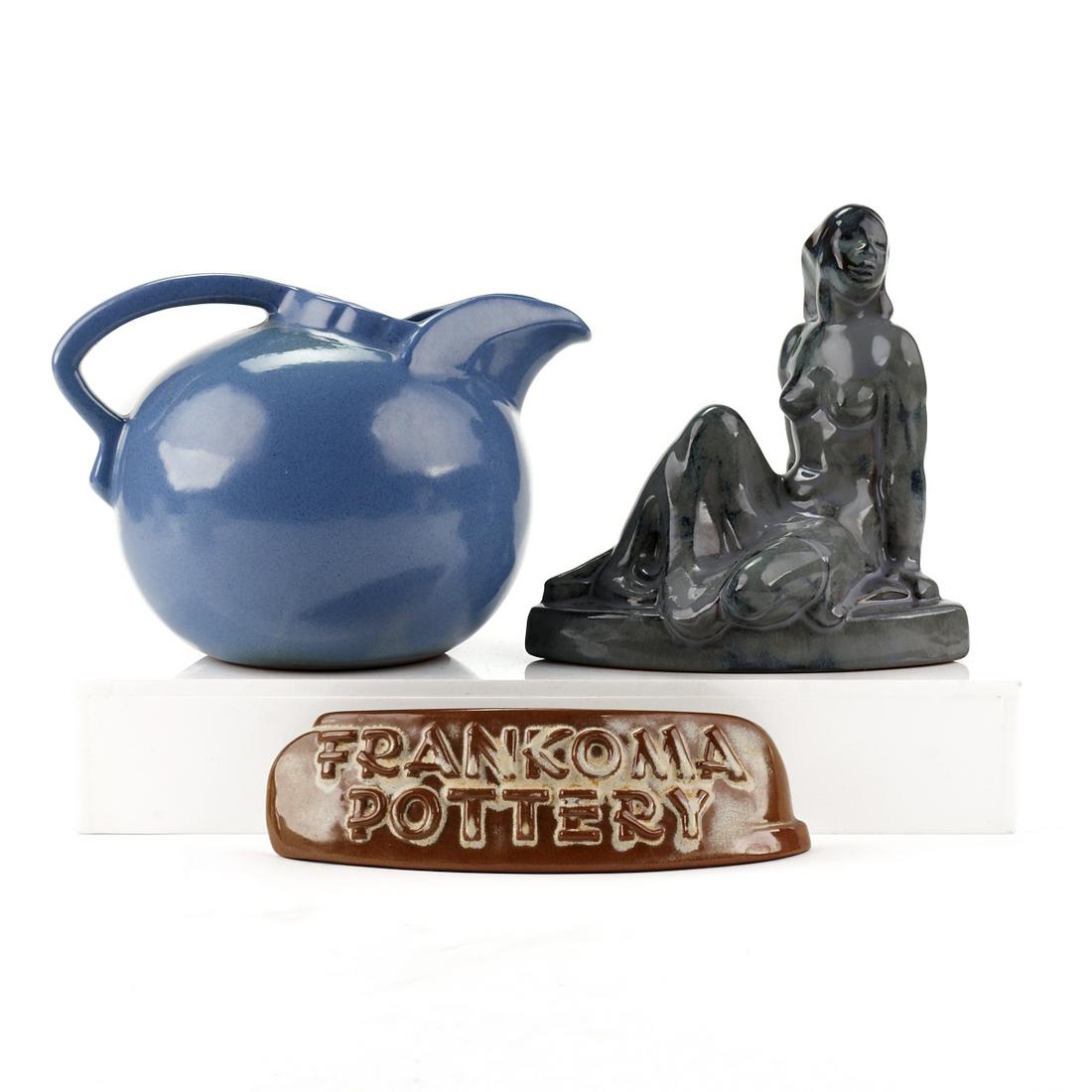 Grp: 3 Frankoma Art Pottery - Dealer Sign Bookend & (1 of 6)