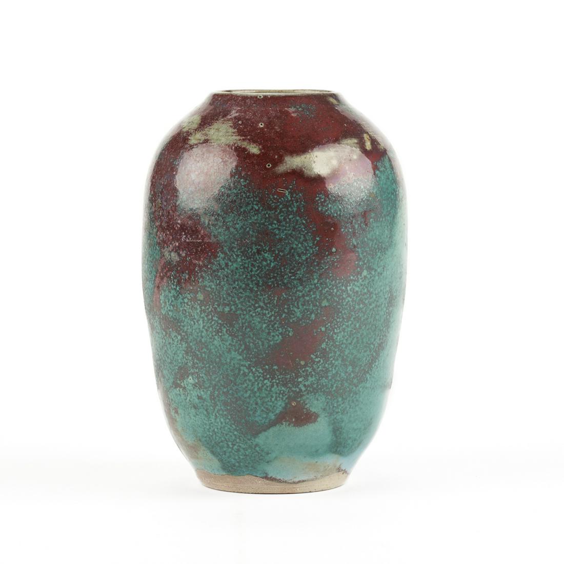 Jugtown Pottery NC Old Chinese Blue Oxblood Vase (1 of 3)