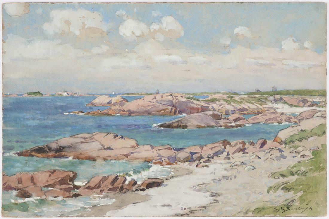 Sydney Richmond Burleigh Seascape Watercolor on Board (1 of 3)