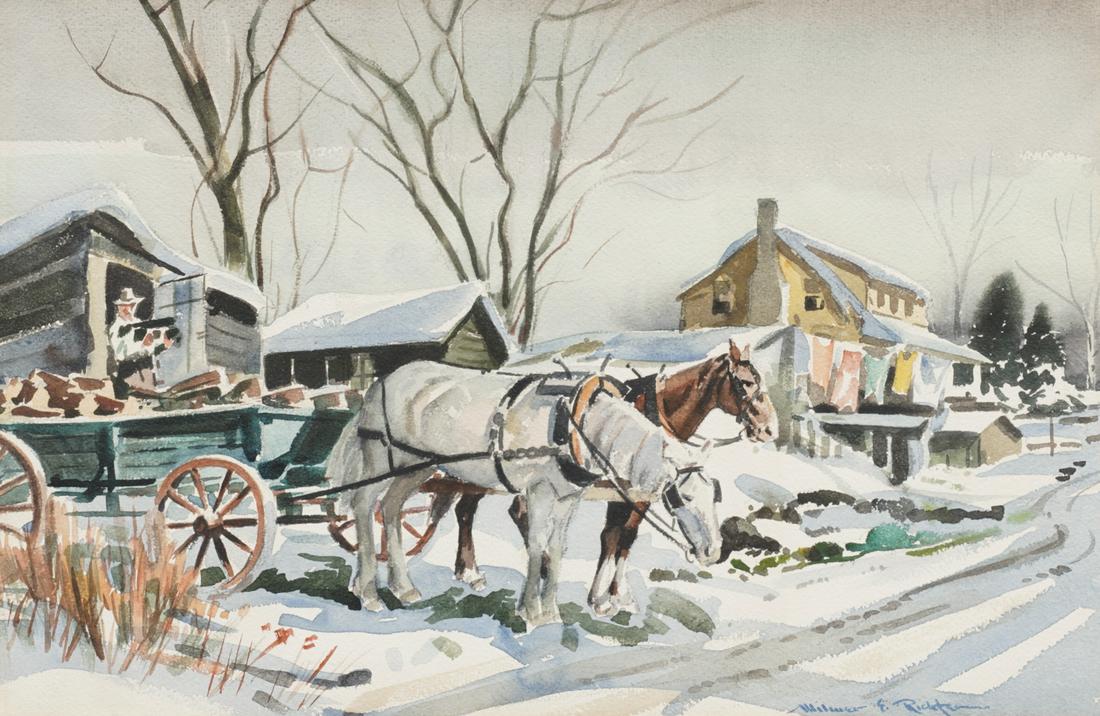 Wilmer Richter Winter Scene Watercolor (1 of 3)