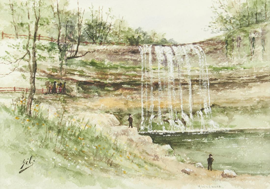Minnehaha Falls Watercolor on Paper (1 of 4)