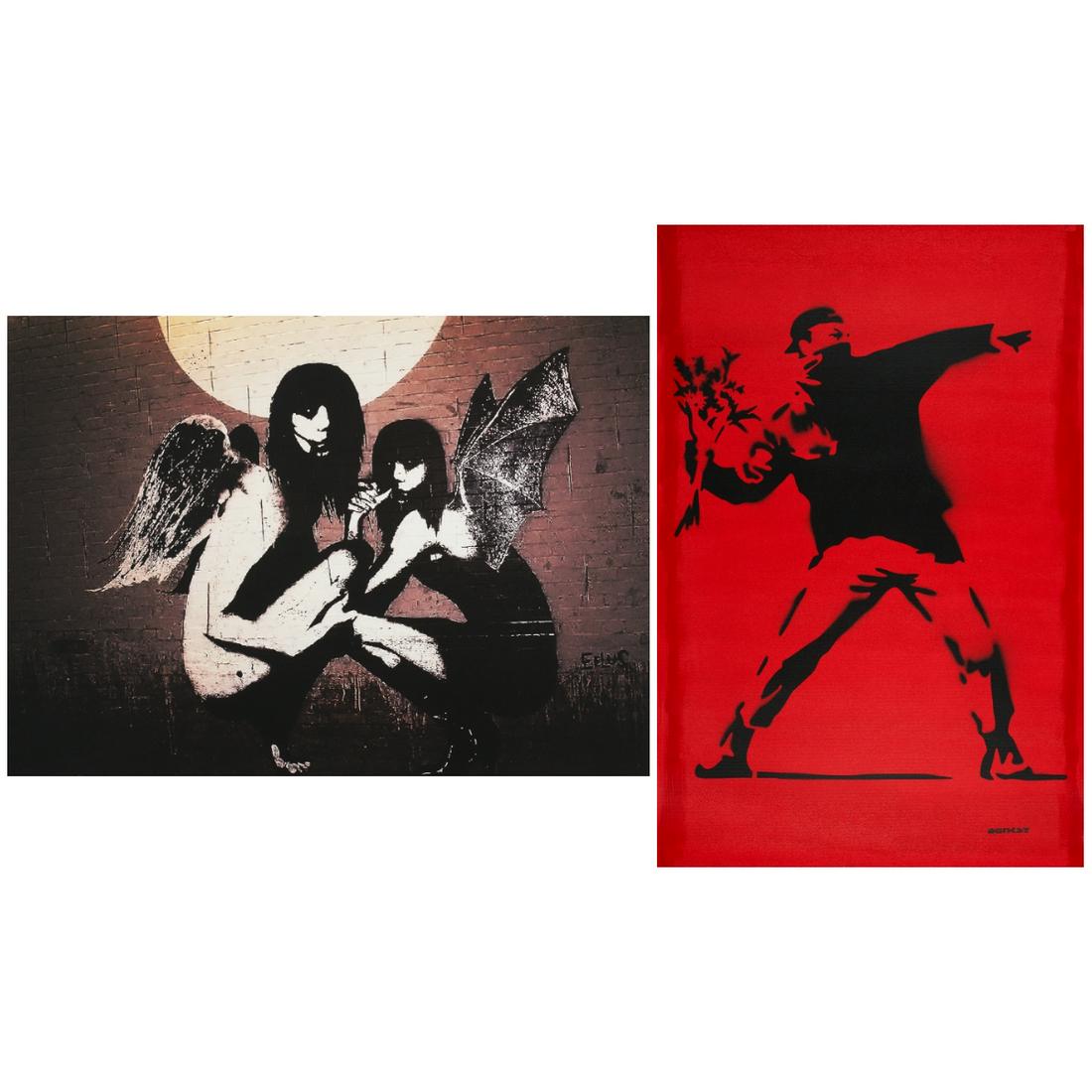 Banksy Angel Demon & Flower Thrower Prints (1 of 9)