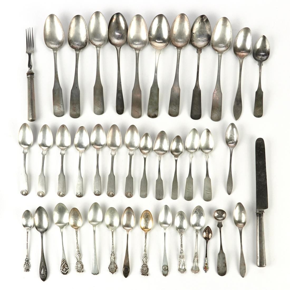 Lrg Grp: Sterling & Coin Silver Flatware (1 of 18)