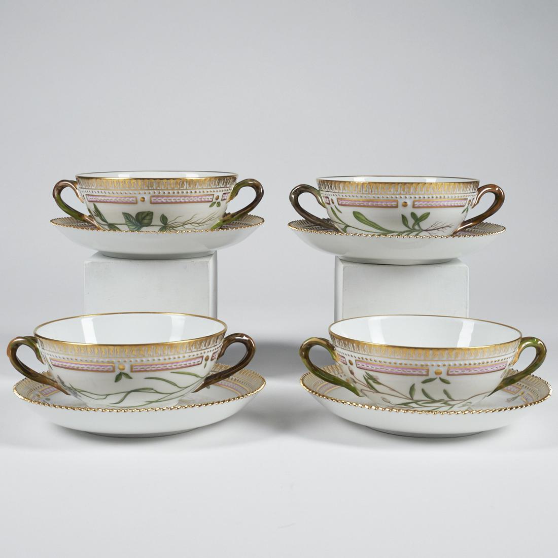 Set of 4 Flora Danica Soup Cups & Saucers (1 of 9)