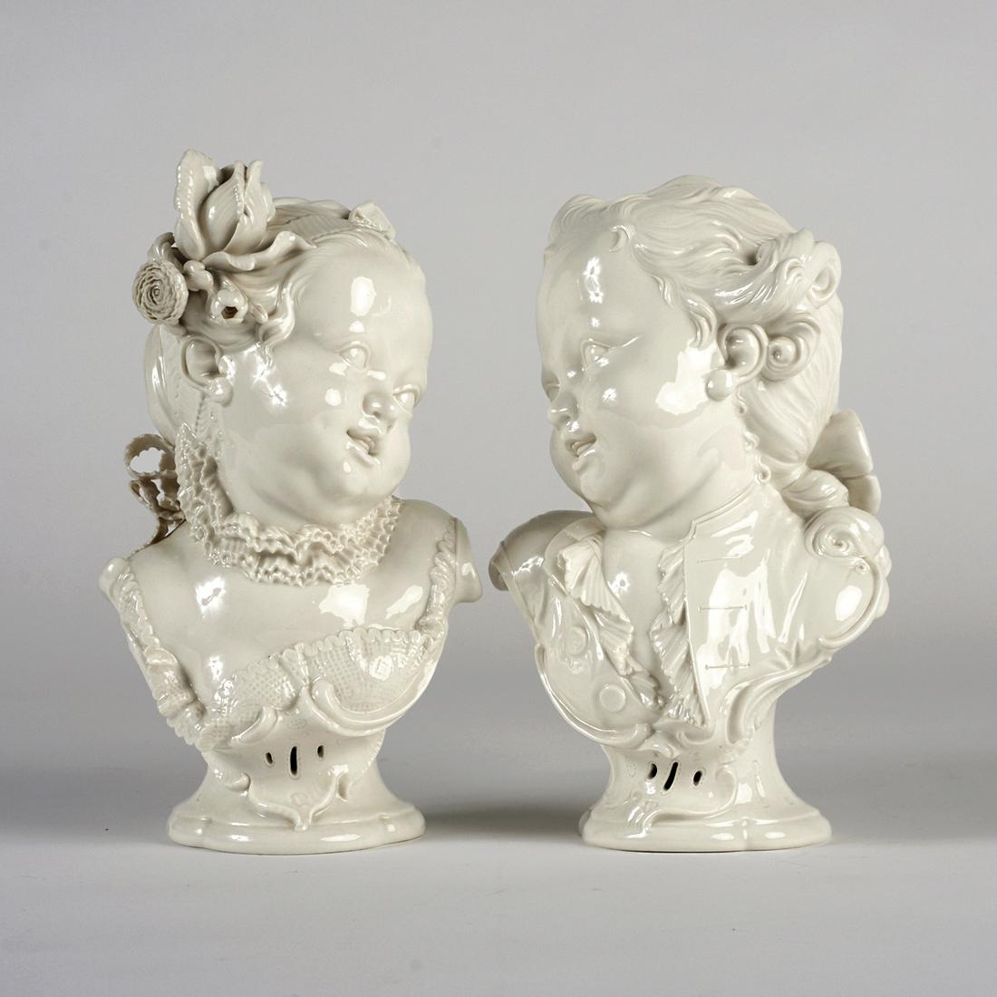 Pair of Nymphenburg Bustelli Busts of Children (1 of 10)