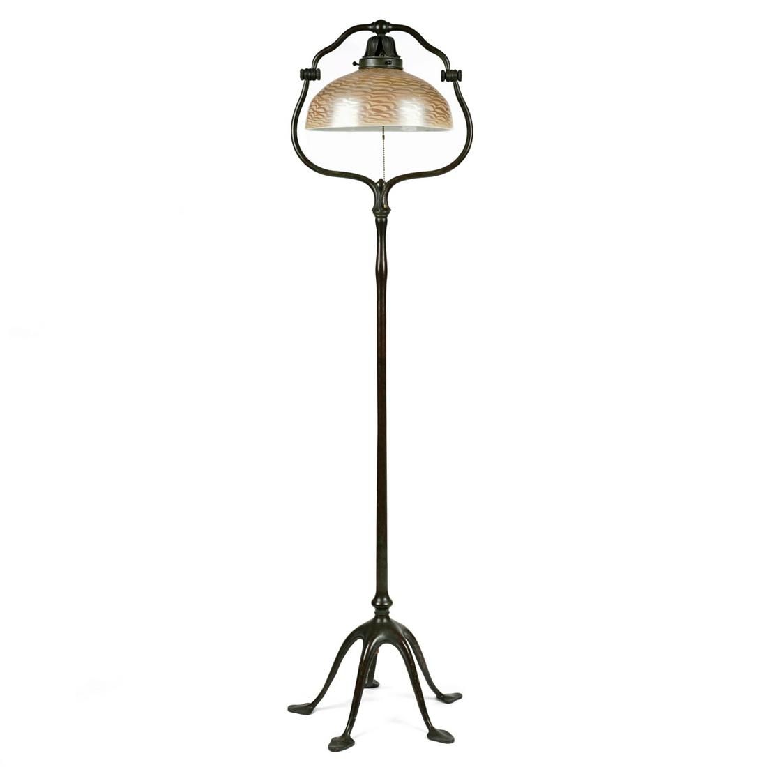 Tiffany Five Footed Bronze Floor Lamp w/ Tiffany Shade (1 of 7)