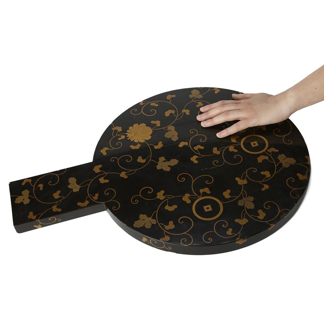 Large Japanese Bronze Mirror w/ Lacquered Case (1 of 11)