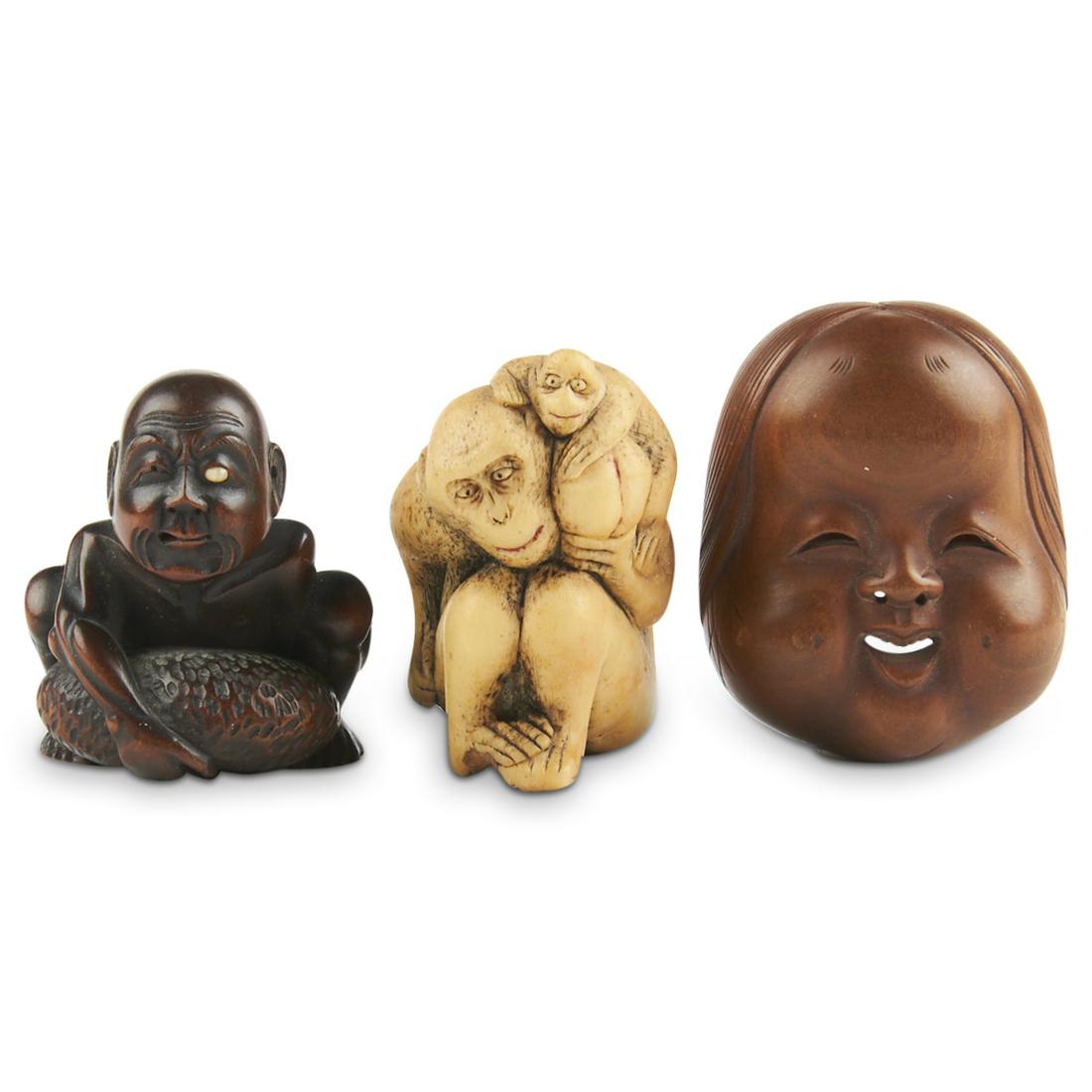 Grp: 3 Japanese Carved Netsuke (1 of 7)