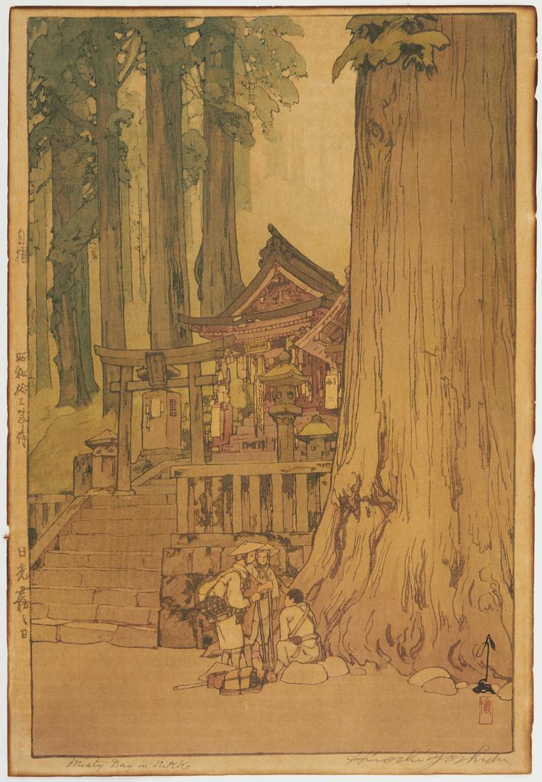 Hiroshi Yoshida "Misty Day in Nikko" Woodblock Print (1 of 11)