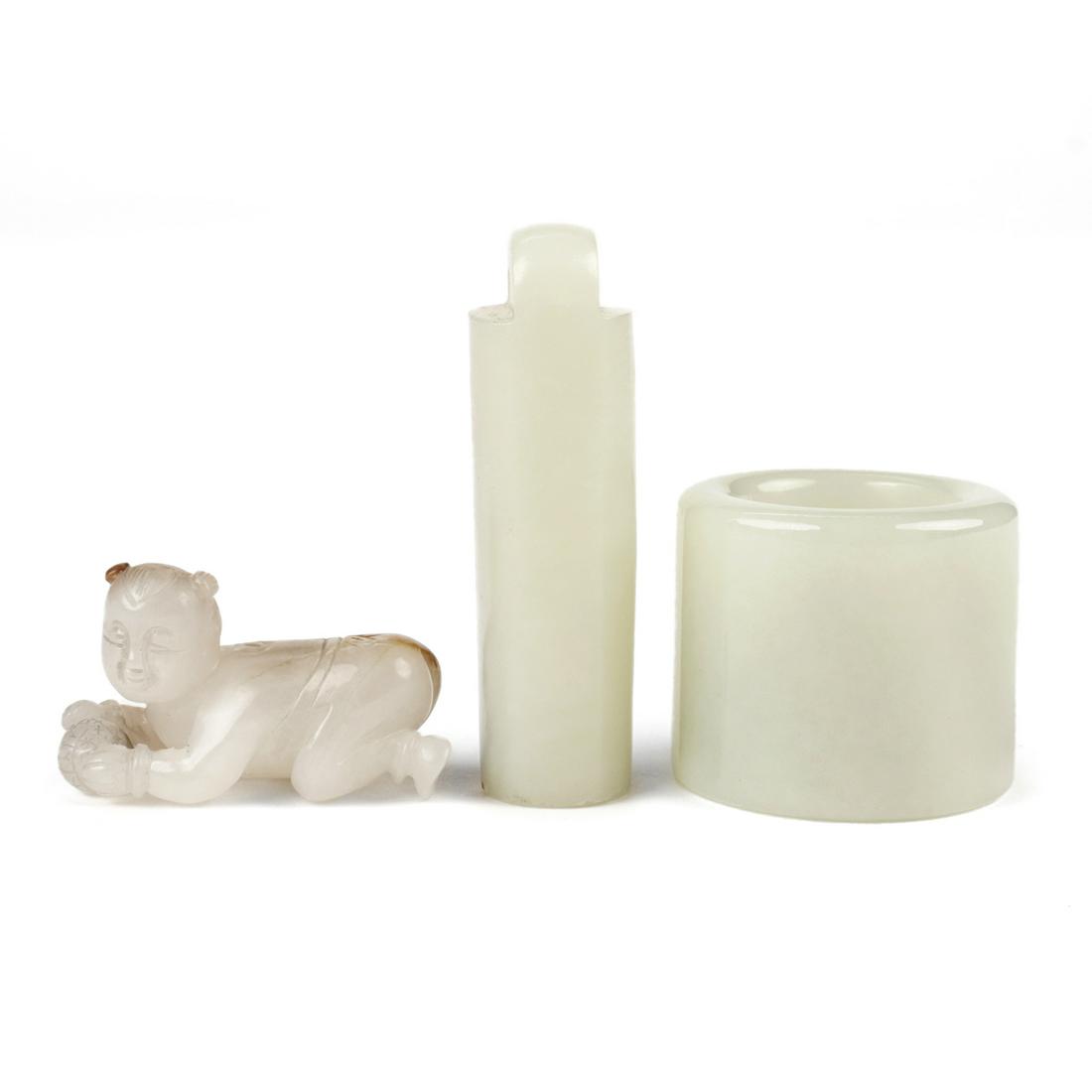 Grp: 3 20th c. Chinese Jade Carvings (1 of 5)