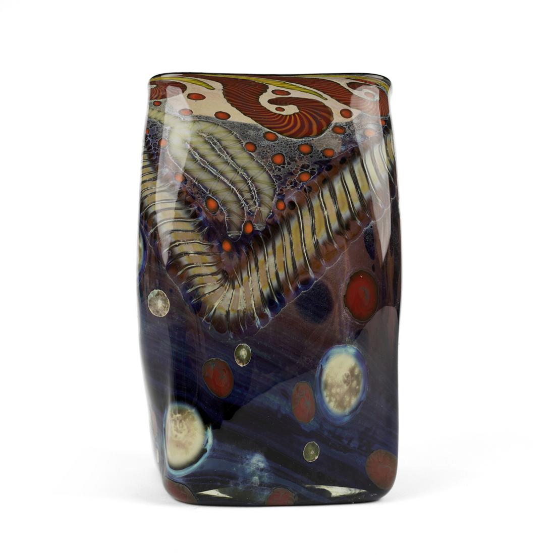Kenny Walton Studio Art Glass Square Vase (1 of 6)