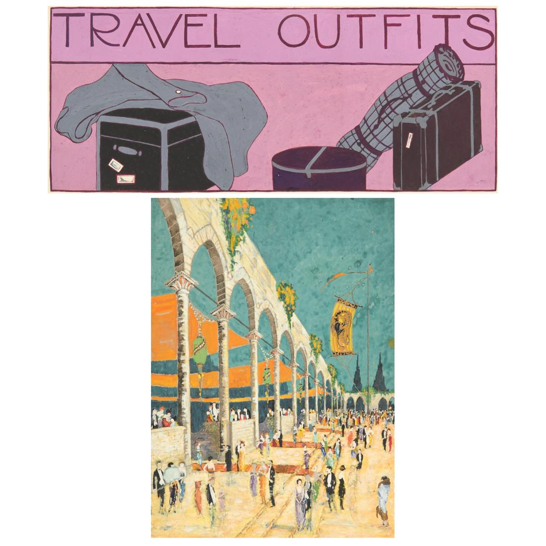 Grp: 2 20th c. Painting on Board Advertisements (1 of 12)