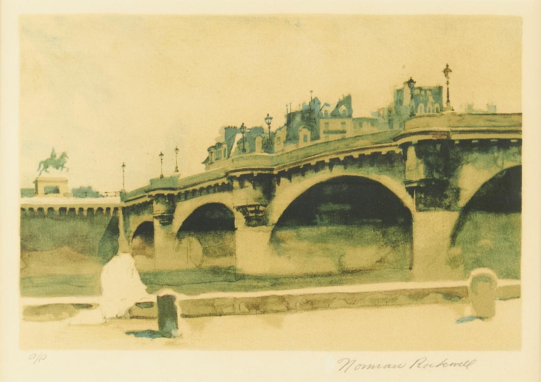 Norman Rockwell Le Pont Neuf Color Lithograph (1 of 4)