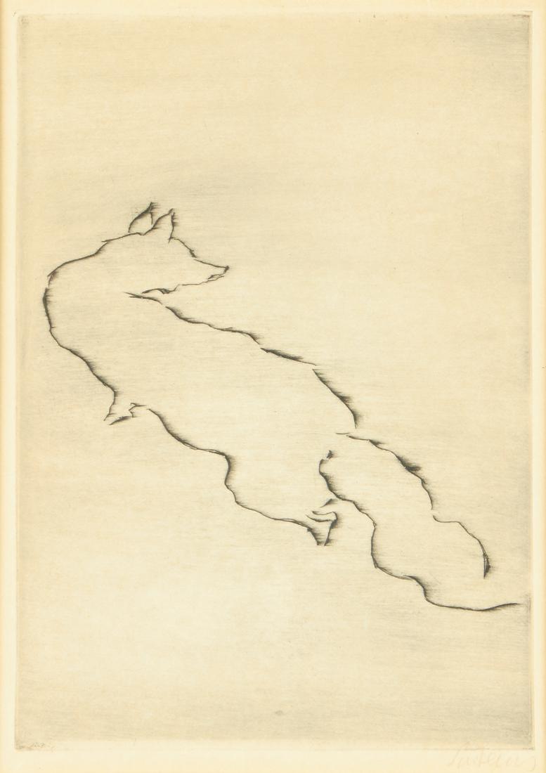 Renee Sintenis Fox Etching (1 of 3)