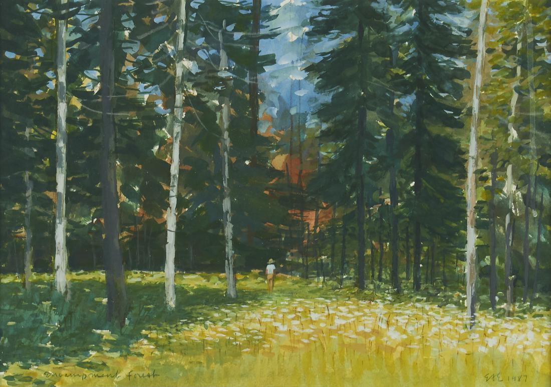 Eric Austen Erickson "Encampment Forest" Gouache (1 of 4)