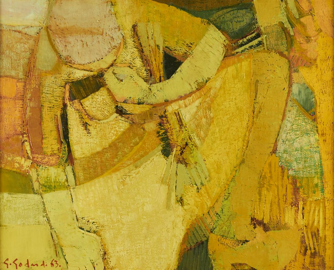 Gabriel Godard "Femme au Chauf" Oil on Canvas (1 of 3)