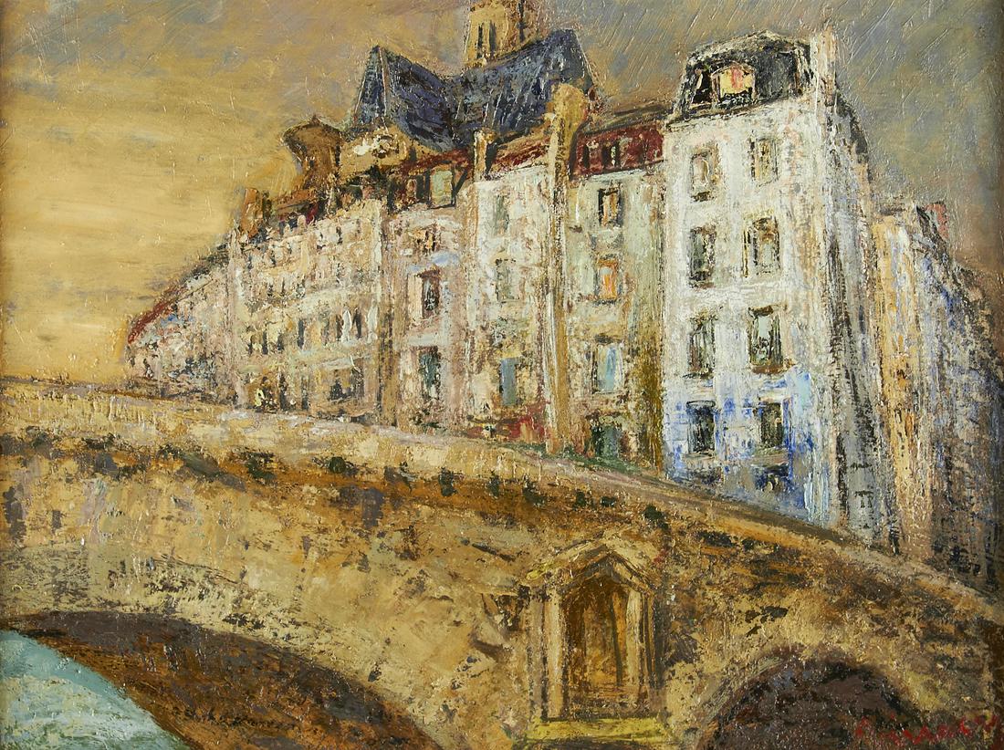 Edmund Quincy Pont Notre-Dame Paris Oil on Canvas (1 of 4)
