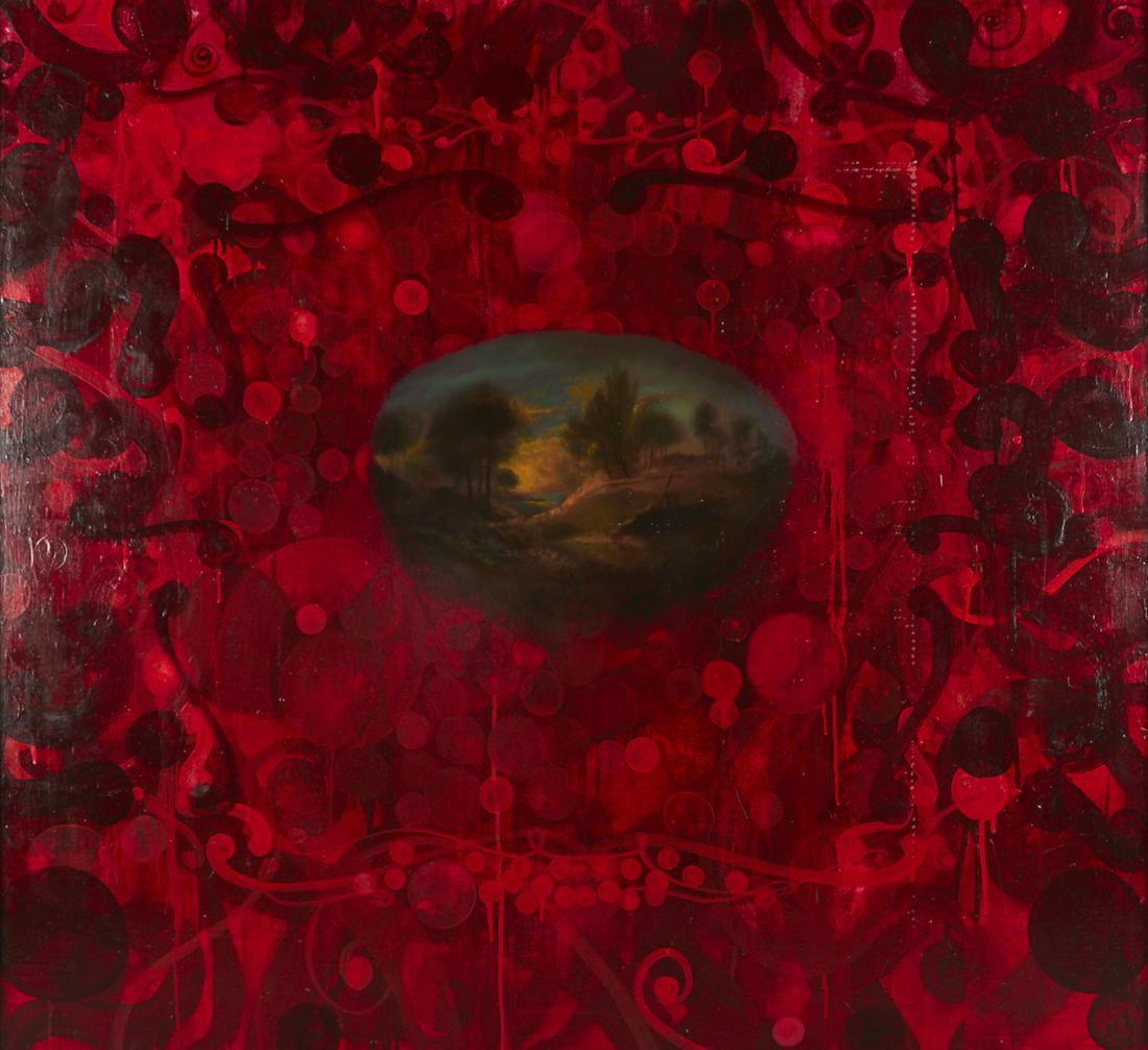 Rosalyn Schwartz "V Series 3" Oil on Canvas 1995 (1 of 3)