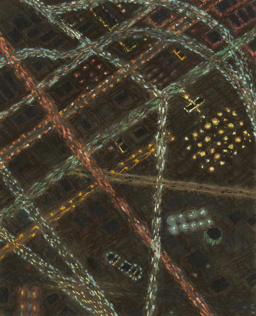 Yvonne Jacquette "Composit Oakland Night Jet X" Pastel (1 of 4)